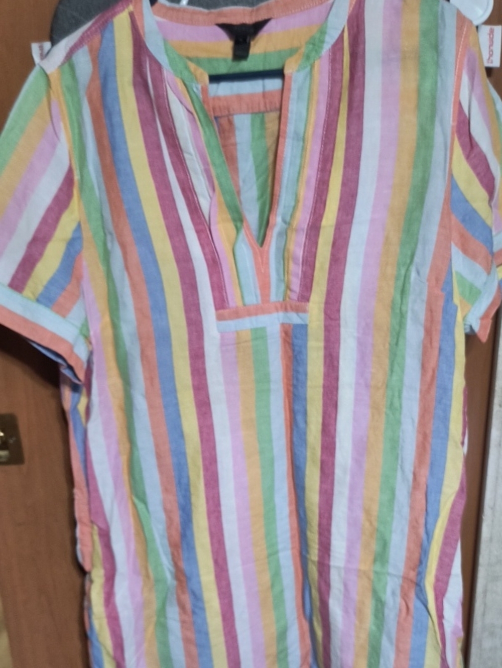J. Crew Multicolor Vertical Stripe V-Neck Blouse